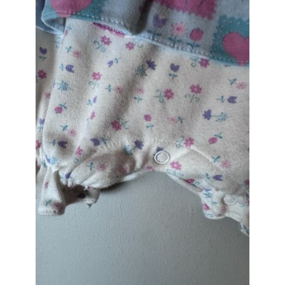 Little Red hen Vintage Baby Girl Patchwork Floral Cotton Romper 3-6 Months - Picture 5 of 14